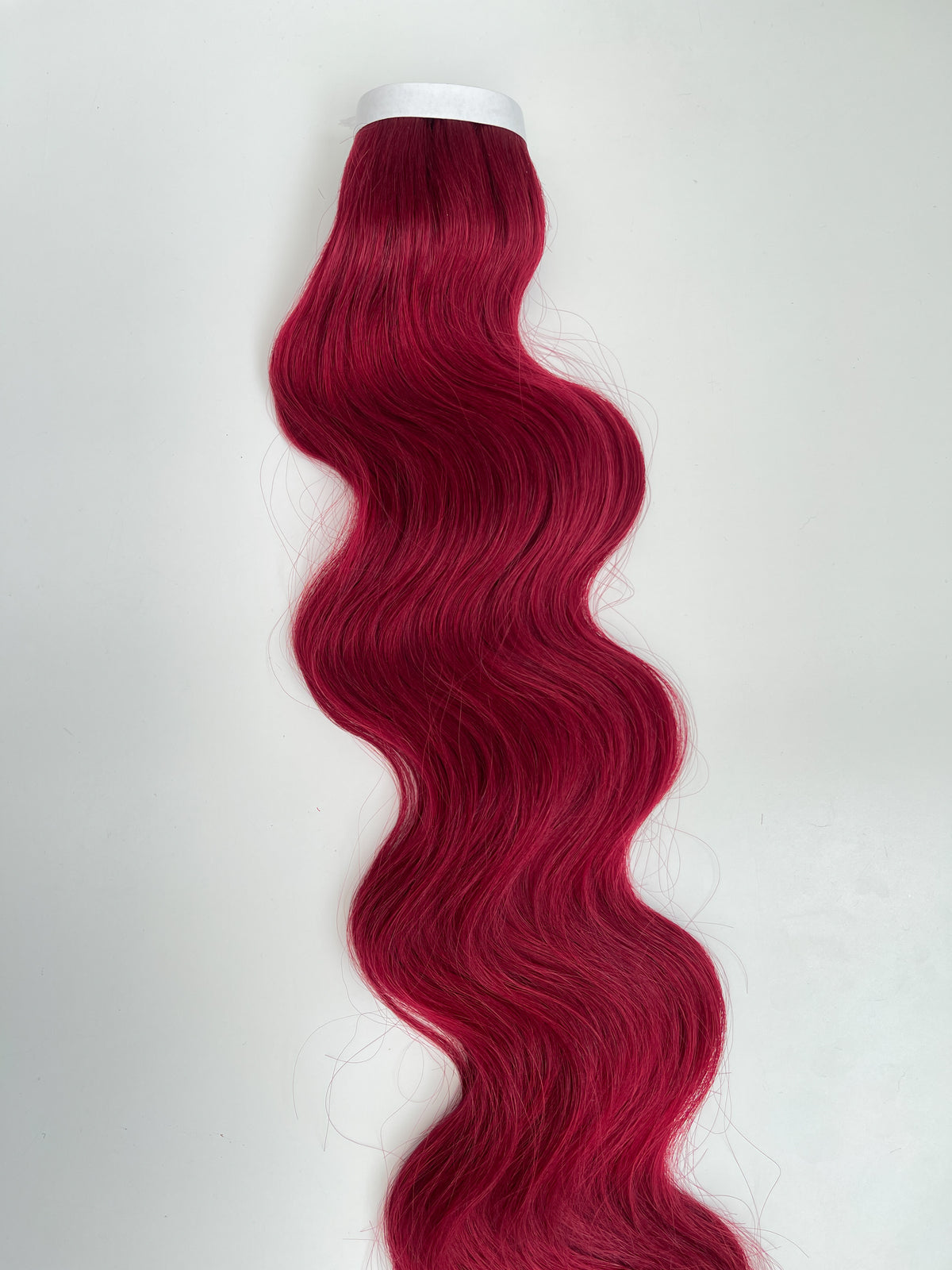30” Wavy Tape-In Extensions – 210g Bio-Protein Fibre – Cherry Red