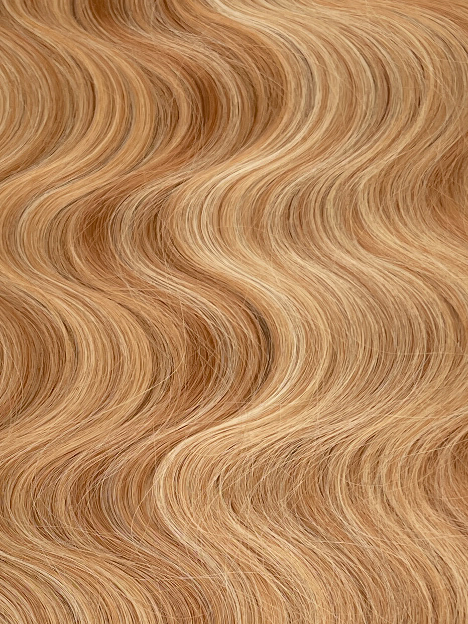 30” Wavy Tape-In Extensions – 210g Bio-Protein Fibre – Highlighted Dark Blonde