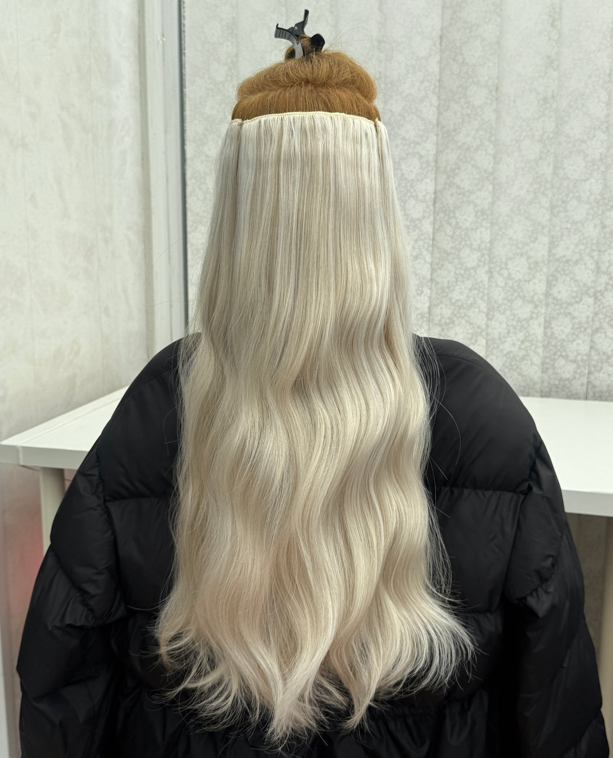 24’ Wavy 220g Bio-Protein Fibre Clip-in Hair Extensions - Platinum Pearl