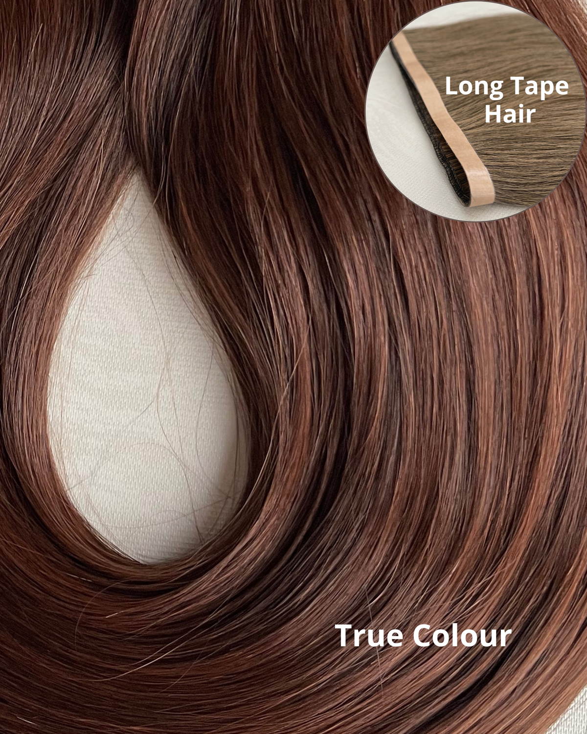 26” 200g Tape-In Weft Bio-Protein Fibre Dark Chestnut