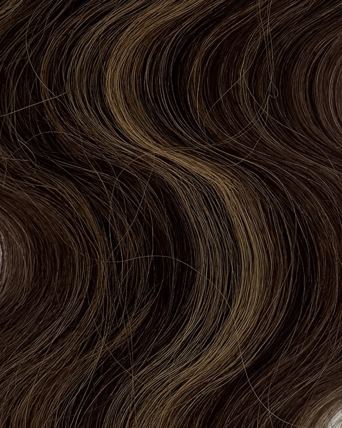 30” Wavy Tape-In Extensions – 210g Bio-Protein Fibre – Highlighted Medium Brown