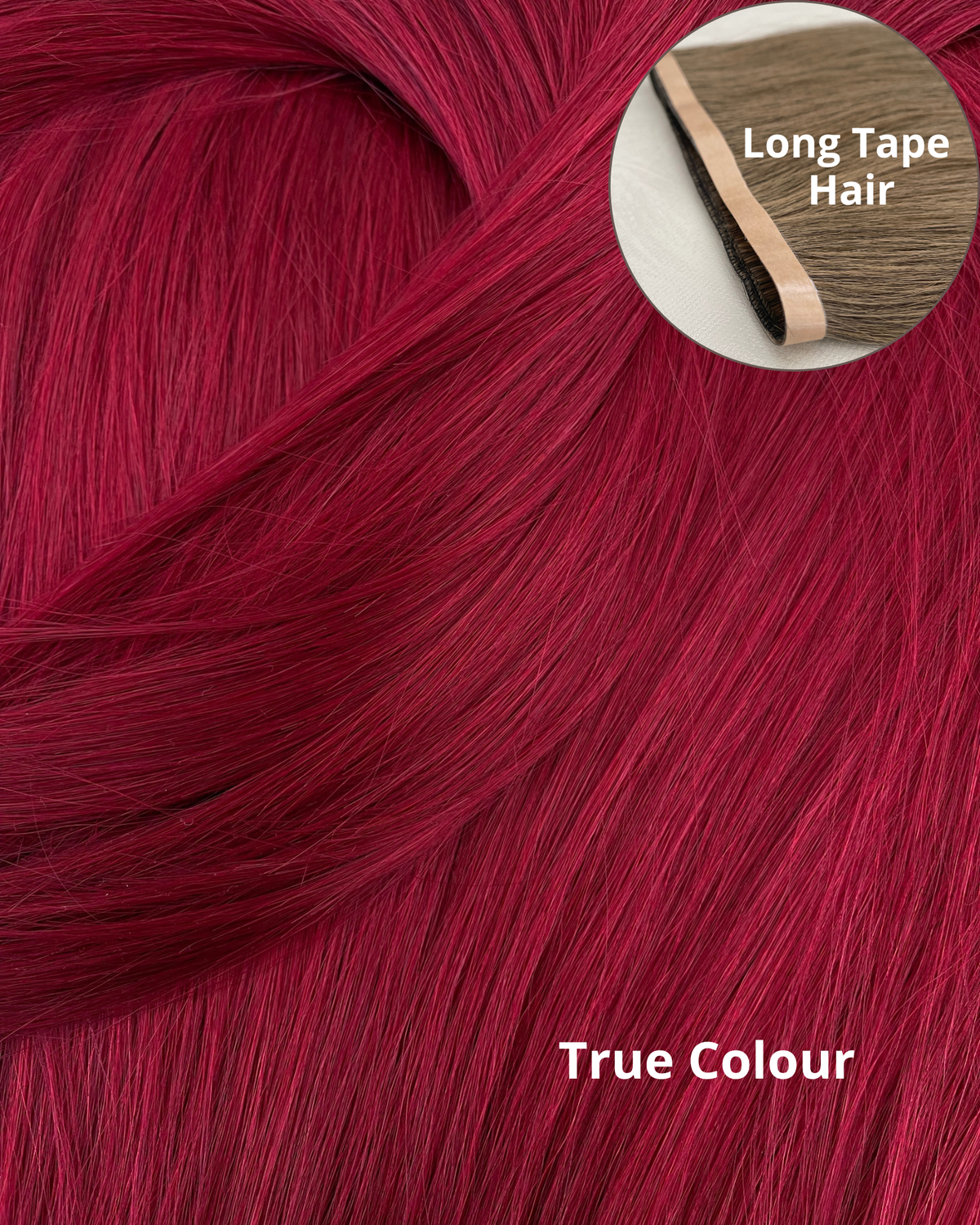26” 200g Tape-In Weft Bio-Protein Fibre Cherry Red